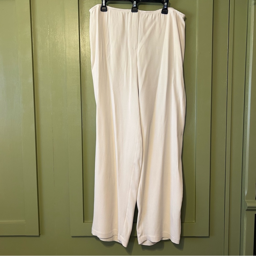 Eileen Fisher Soft Cream Wide Leg Pants